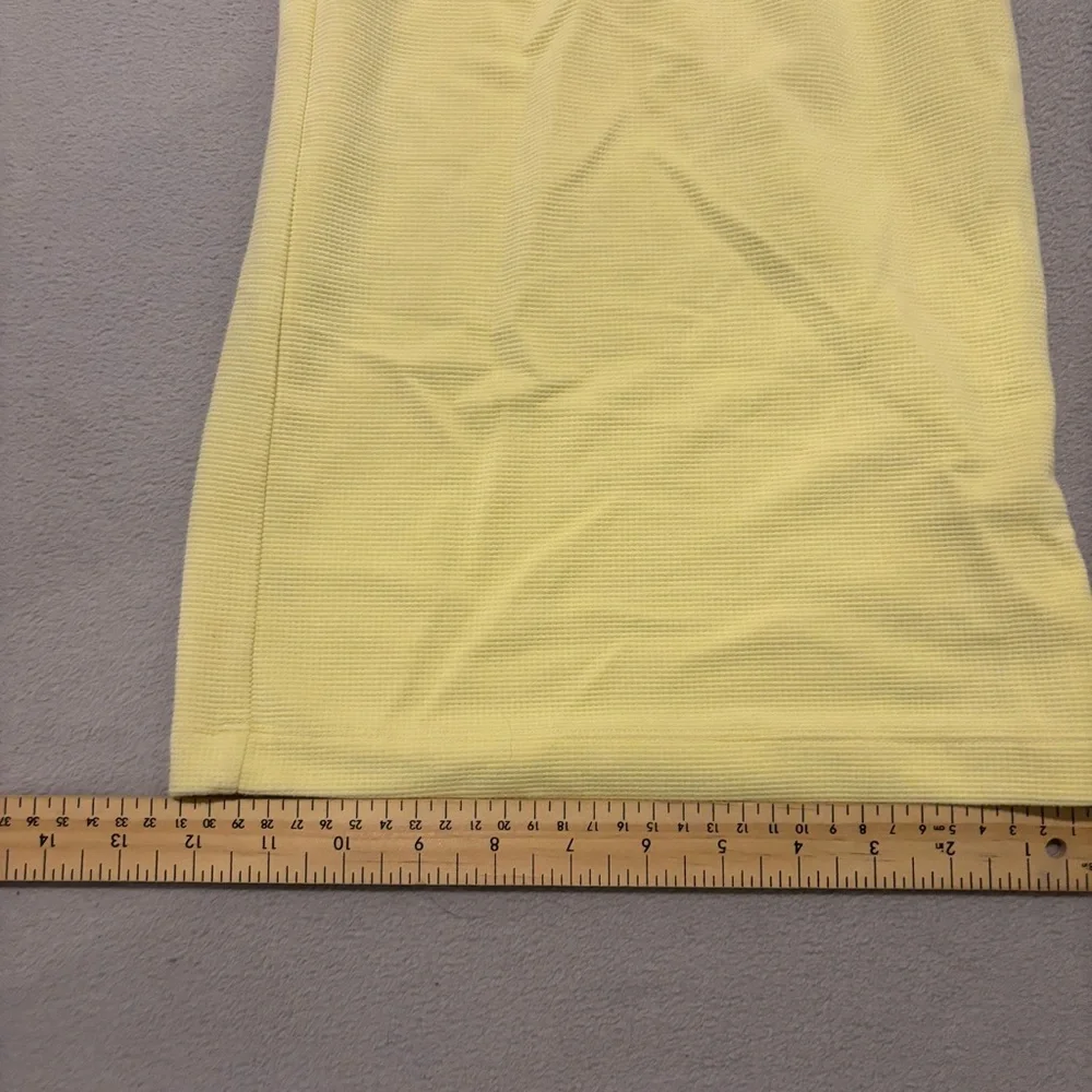 Gymshark‎ Sweatpants Size XS Yellow Waffle Wide Leg Drawstrings Gym Workout - Picture 3 of 8
